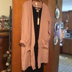 Blush Pink Shimmery Cardigan/Cover up XL